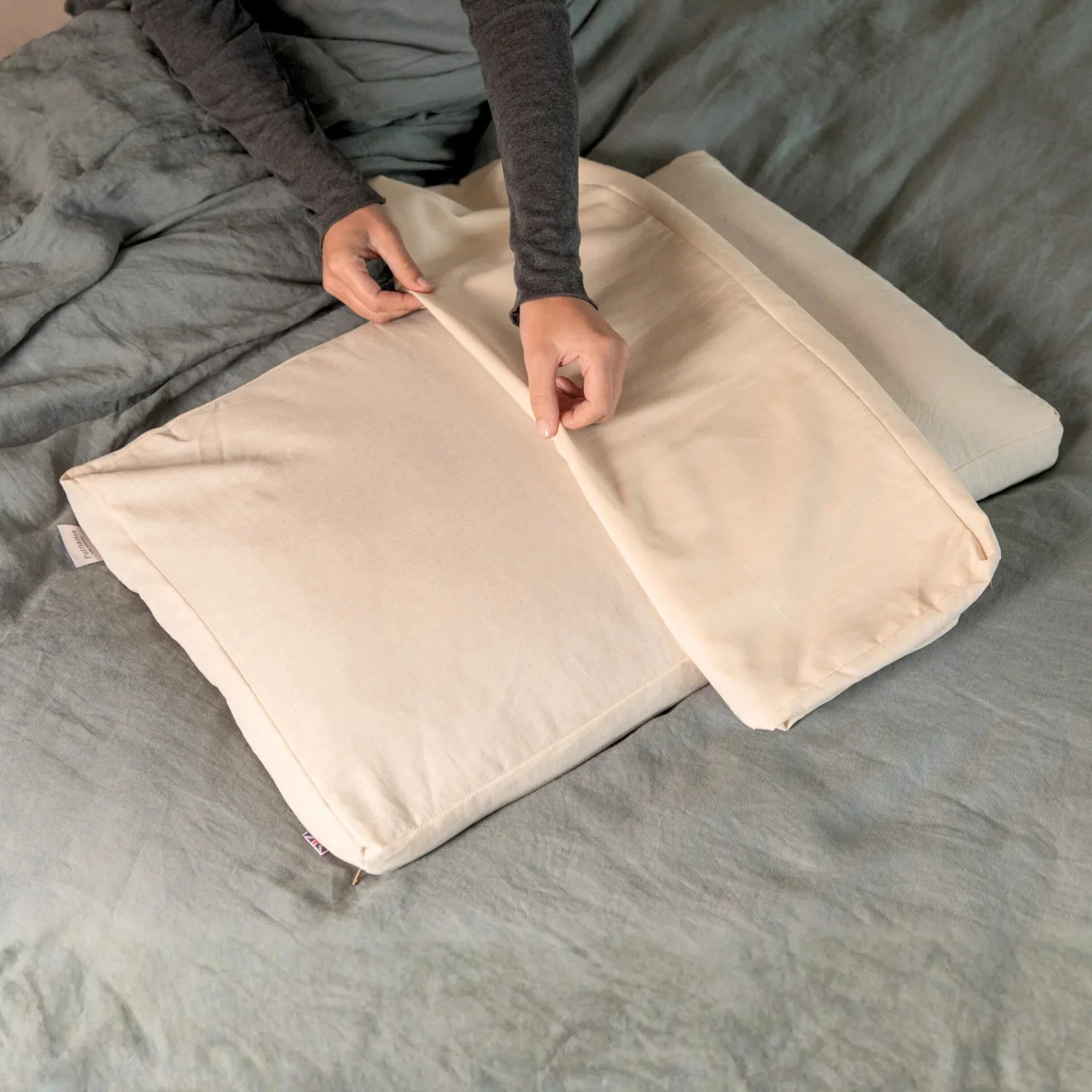 Organic Buckwheat Hull Pillow Cover - 100% Cotton