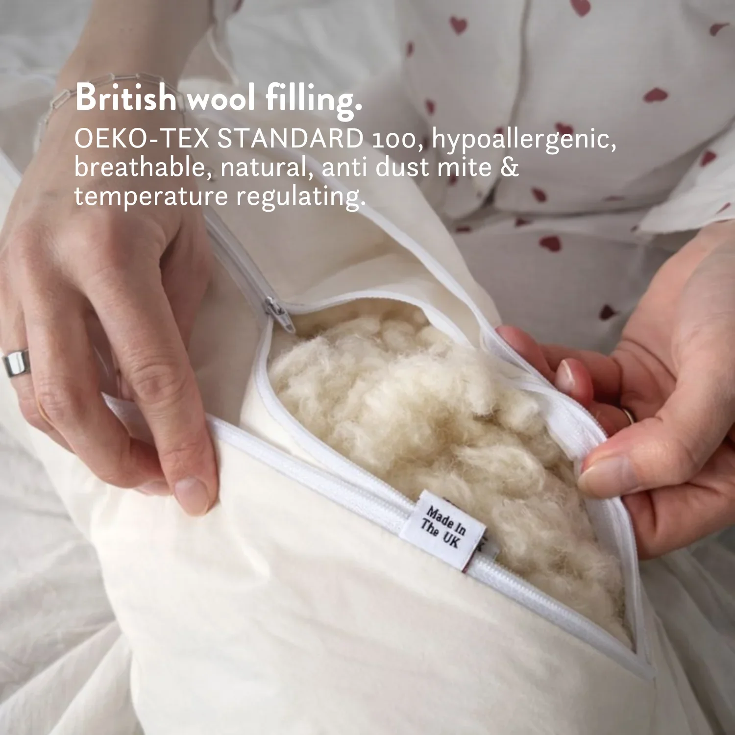 Organic Cotton & Wool Pregnancy Pillow - C Shape - Image 4